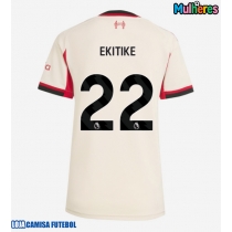 Camisa de Futebol Liverpool Hugo Ekitike #22 Equipamento Secundário Mulheres 2025-26 Manga Curta